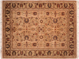 handmade Traditional New Asif Tan Green Hand Knotted RECTANGLE 100% WOOL area rug 6x9