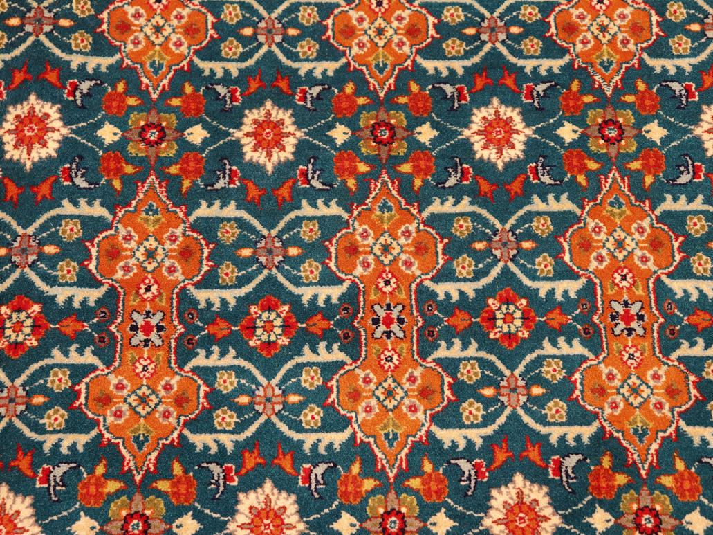 handmade Traditional  Teal Orange Hand Knotted RECTANGLE 100% WOOL area rug 6x9