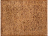 handmade Traditional Tamour Brown Gold Hand Knotted RECTANGLE 100% WOOL area rug 6x9
