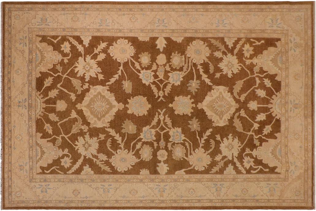 handmade Traditional Kafkaz Chobi Ziegler Brown Beige Hand Knotted RECTANGLE 100% WOOL area rug 10 x 14
