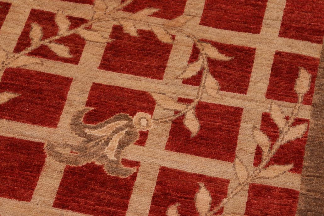 handmade Transitional Kafkaz Chobi Ziegler Red Tan Hand Knotted RECTANGLE 100% WOOL area rug 10 x 14