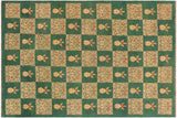 Shabby Chic Ziegler Laurice Green Tan Hand-Knotted Wool Rug - 9'11'' x 12'11''