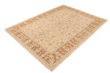 handmade Traditional Kafkaz Chobi Ziegler Beige Brown Hand Knotted RECTANGLE 100% WOOL area rug 10 x 14