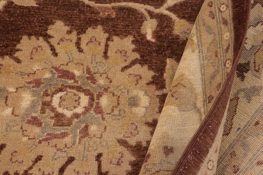 handmade Traditional Kafkaz Chobi Ziegler Brown Beige Hand Knotted RECTANGLE 100% WOOL area rug 9 x 11