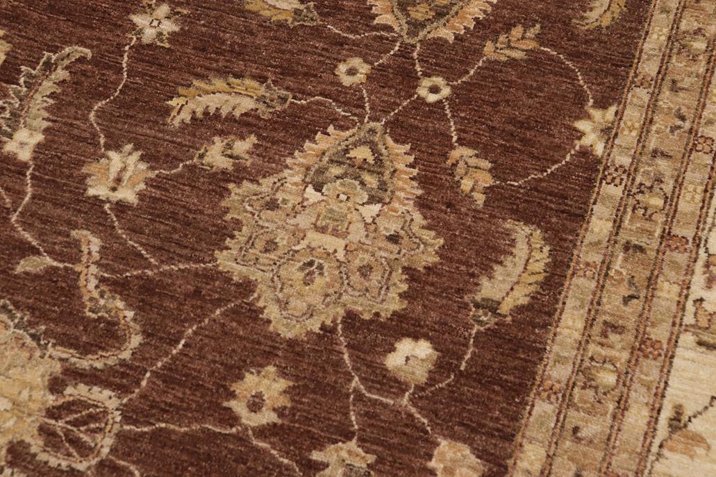 handmade Traditional Kafkaz Chobi Ziegler Brown Beige Hand Knotted RECTANGLE 100% WOOL area rug 9 x 12