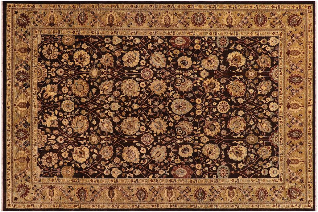 handmade Traditional Kafkaz Chobi Ziegler Brown Olive Green Hand Knotted RECTANGLE 100% WOOL area rug 9 x 11