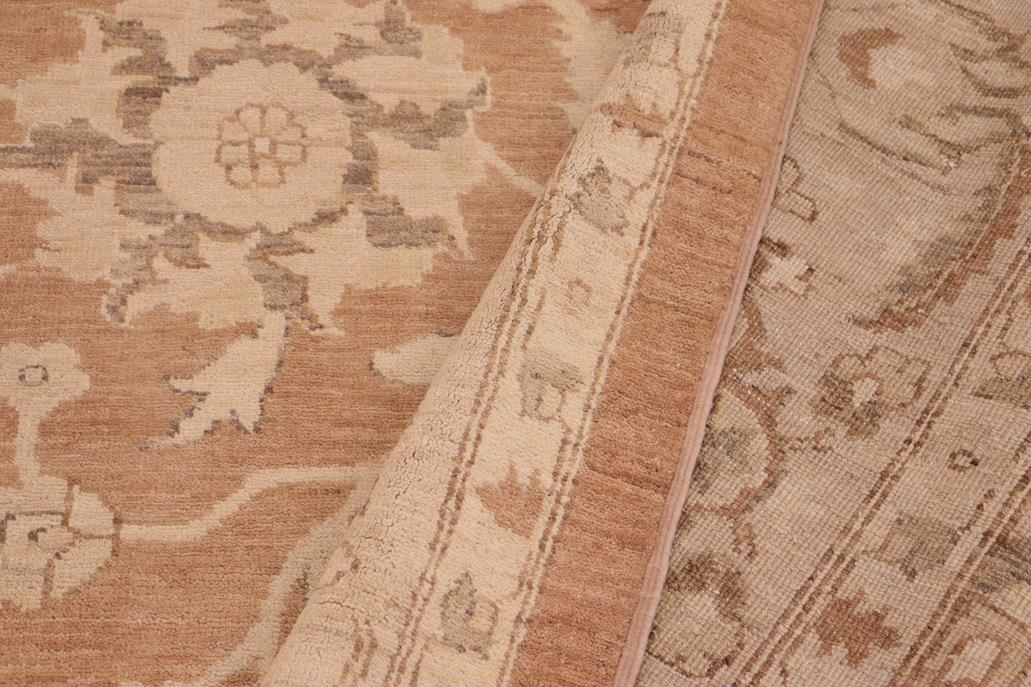 handmade Traditional Kafkaz Chobi Ziegler Brown Tan Hand Knotted RECTANGLE 100% WOOL area rug 10 x 14