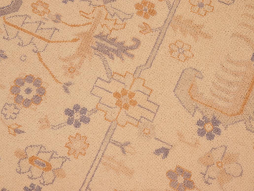 handmade Geometric Kafkaz Ivory Lt. Gray Hand Knotted RECTANGLE 100% WOOL area rug 8x10