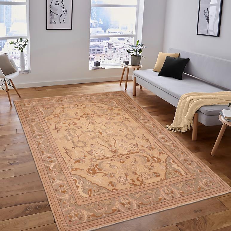 handmade Traditional Kafkaz Chobi Ziegler Tan Green Hand Knotted RECTANGLE 100% WOOL area rug 8 x 10