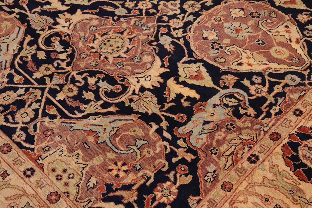 handmade Traditional Kafkaz Chobi Ziegler Blue Tan Hand Knotted RECTANGLE 100% WOOL area rug 8 x 10