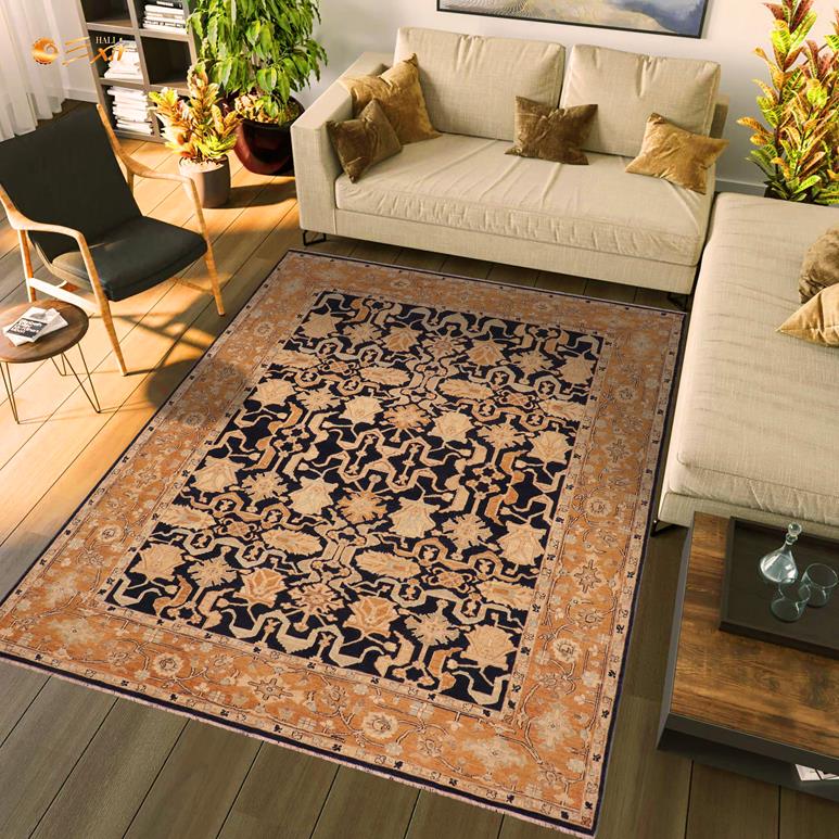 handmade Traditional Kafkaz Chobi Ziegler Blue Orange Hand Knotted RECTANGLE 100% WOOL area rug 8 x 10