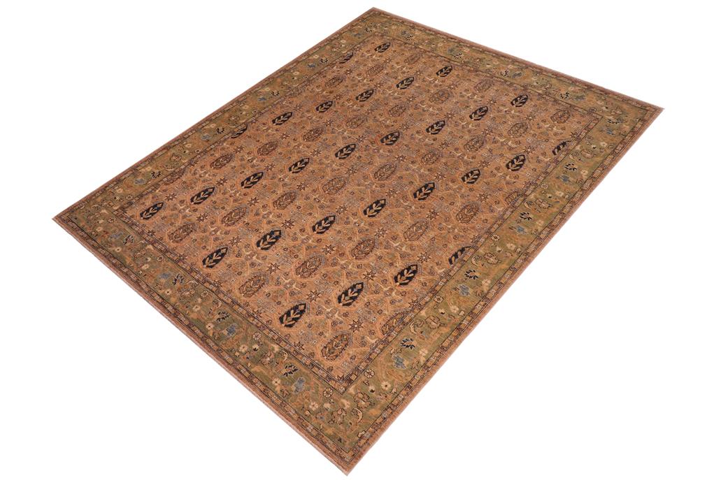 handmade Transitional Kafkaz Chobi Ziegler Tan Lt. Green Hand Knotted RECTANGLE 100% WOOL area rug 8 x 10