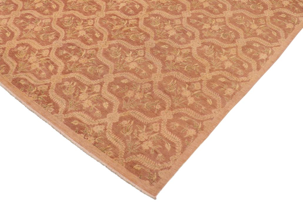 handmade Transitional Kafkaz Chobi Ziegler Brown Tan Hand Knotted RECTANGLE 100% WOOL area rug 8 x 10