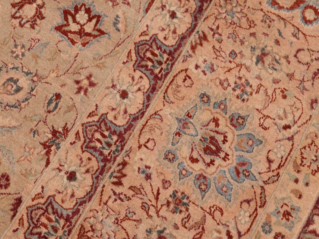 handmade Traditional Kashan Taupe Tan Hand Knotted RECTANGLE 100% WOOL area rug 8x10