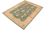 handmade Traditional Kafkaz Chobi Ziegler Green Tan Hand Knotted RECTANGLE 100% WOOL area rug 8 x 10