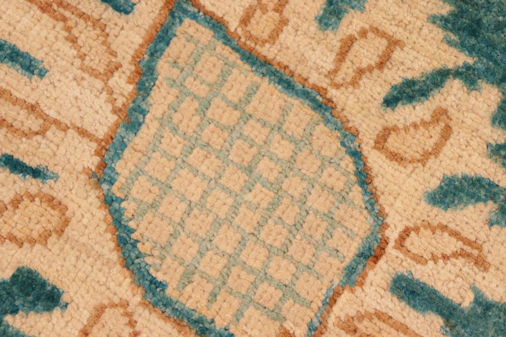 handmade Traditional Kafkaz Chobi Ziegler Green Tan Hand Knotted RECTANGLE 100% WOOL area rug 8 x 10