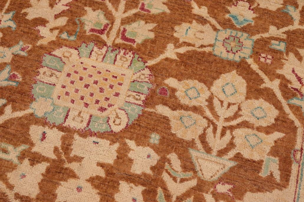 handmade Traditional Kafkaz Chobi Ziegler Brown Beige Hand Knotted RECTANGLE 100% WOOL area rug 8 x 10