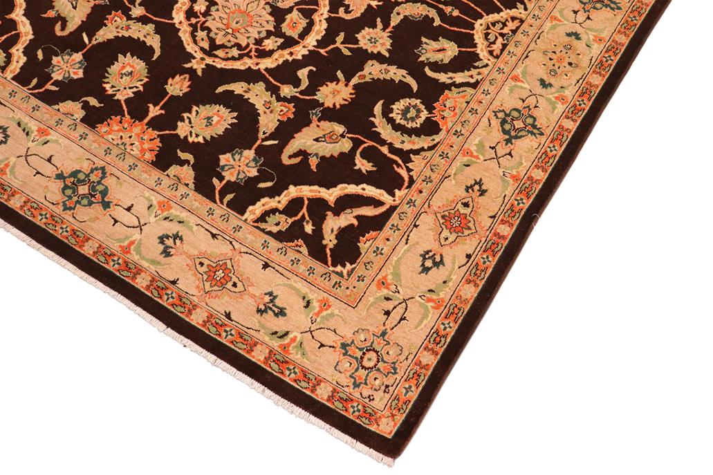 handmade Traditional Kafkaz Chobi Ziegler Brown Tan Hand Knotted RECTANGLE 100% WOOL area rug 8 x 10