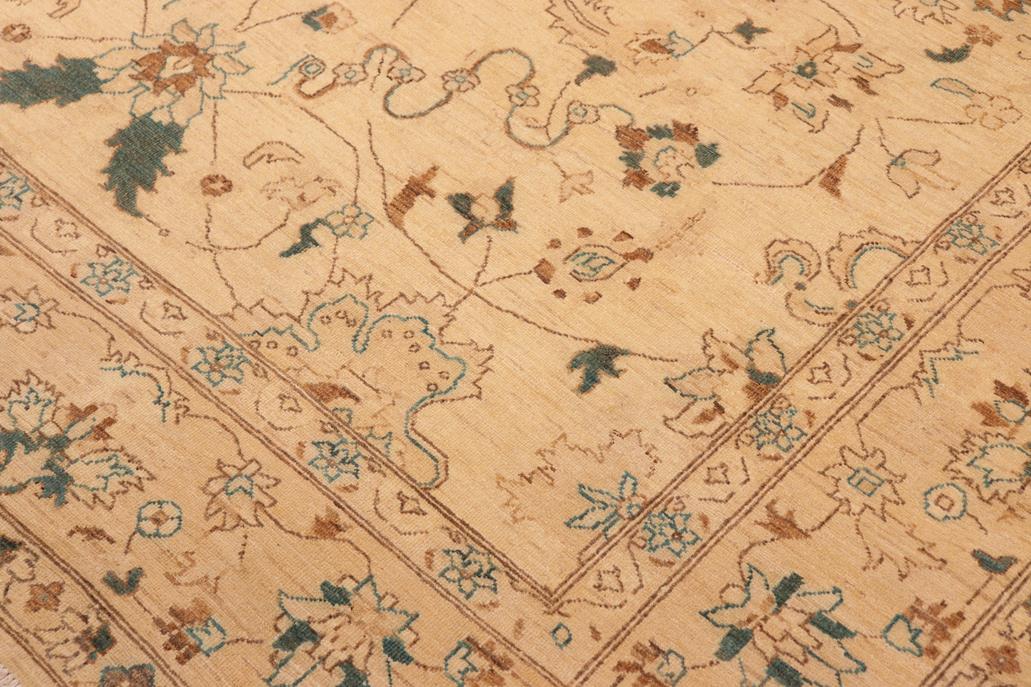 handmade Traditional Kafkaz Chobi Ziegler Tan Green Hand Knotted RECTANGLE 100% WOOL area rug 8 x 10
