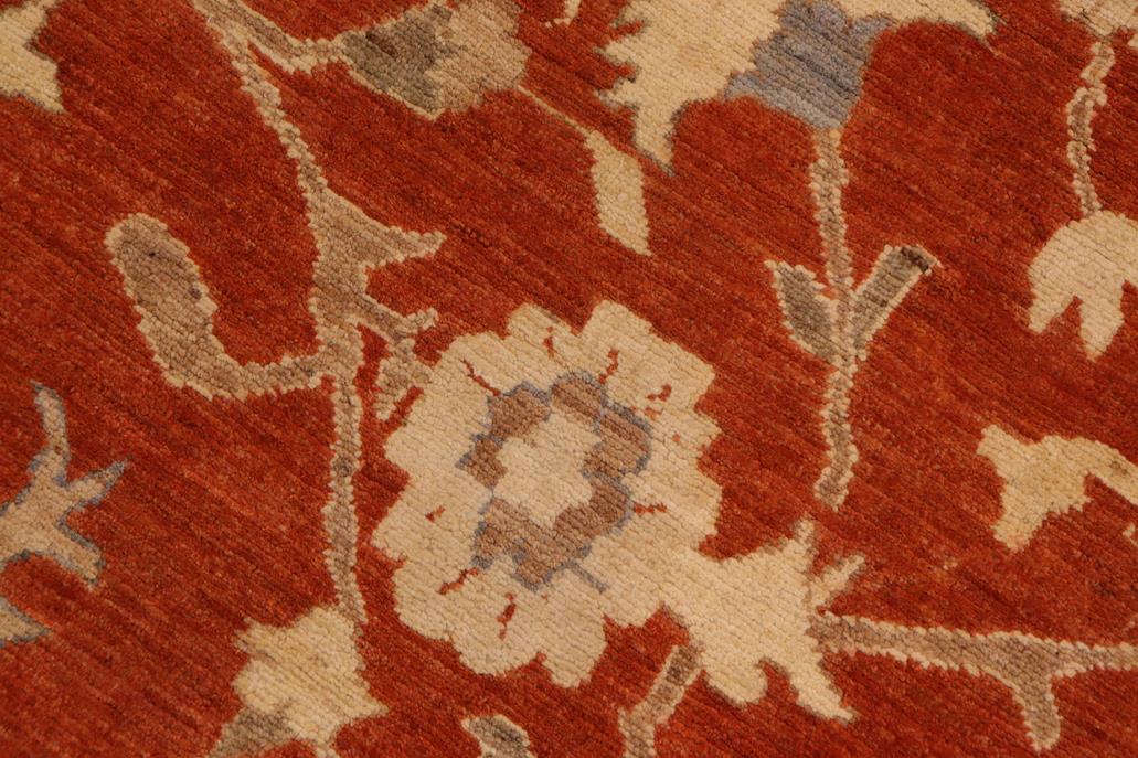 handmade Traditional Kafkaz Chobi Ziegler Rust Beige Hand Knotted RECTANGLE 100% WOOL area rug 9 x 13