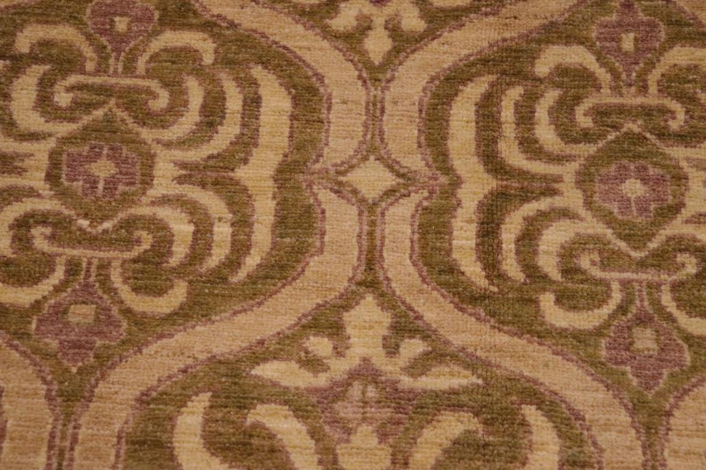 handmade Transitional Kafkaz Chobi Ziegler Lt. Green Tan Hand Knotted RECTANGLE 100% WOOL area rug 9 x 12