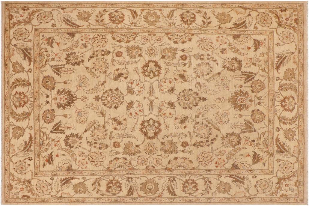 handmade Traditional Kafkaz Chobi Ziegler Beige Lt. Blue Hand Knotted RECTANGLE 100% WOOL area rug 9 x 12