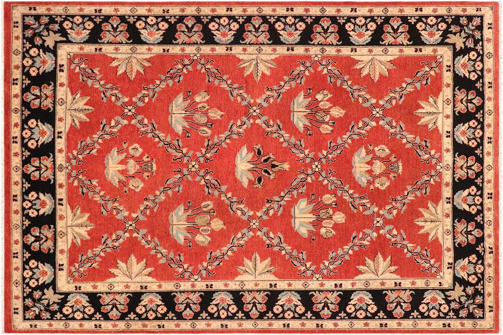 handmade Traditional Kafkaz Chobi Ziegler Red Black Hand Knotted RECTANGLE 100% WOOL area rug 9 x 12