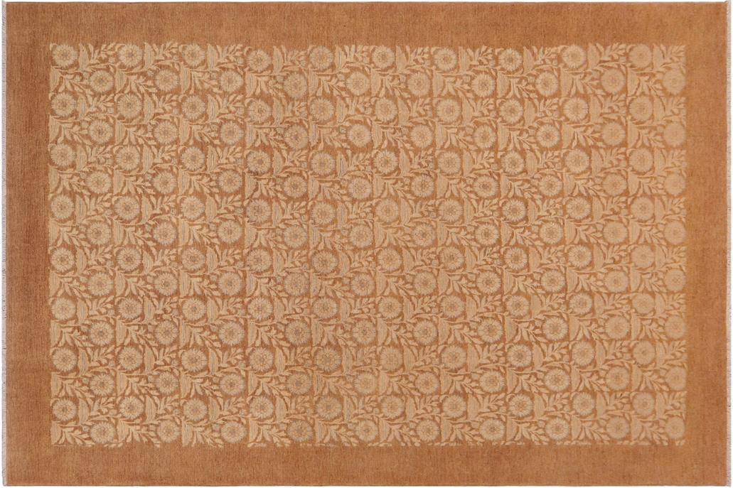 handmade Transitional Kafkaz Chobi Ziegler Beige Brown Hand Knotted RECTANGLE 100% WOOL area rug 9 x 12