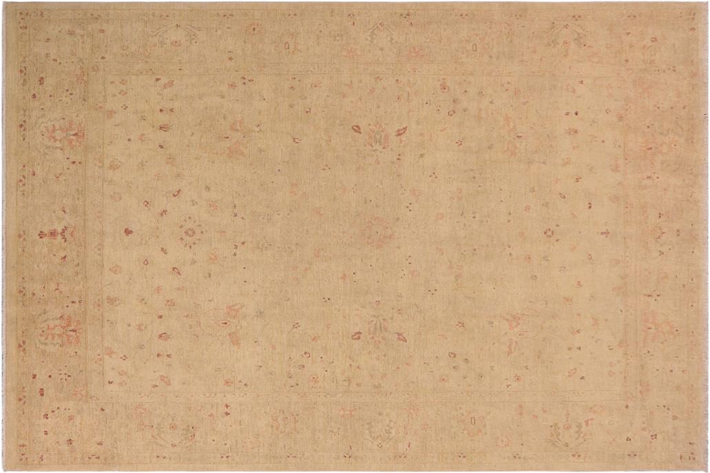 handmade Traditional Kafkaz Chobi Ziegler Beige Tan Hand Knotted RECTANGLE 100% WOOL area rug 9 x 12
