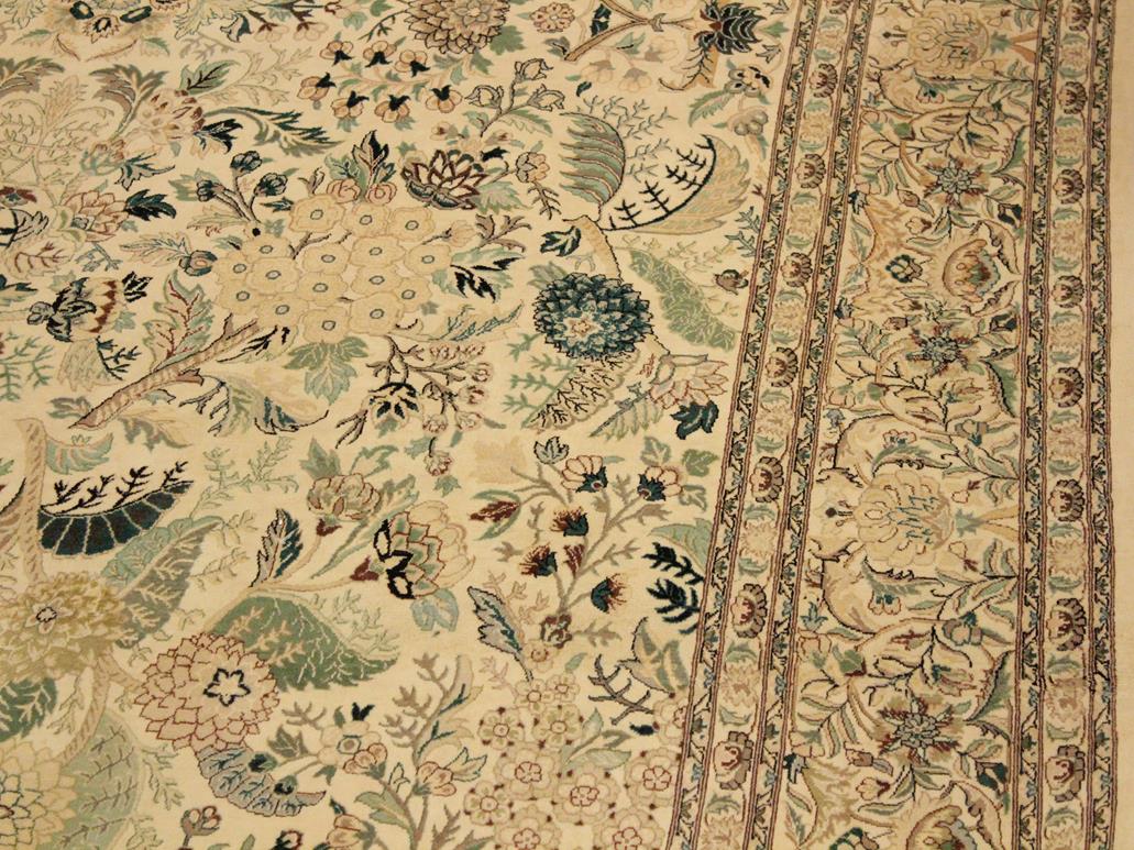 handmade Transitional Nagi Ivory Green Hand Knotted RECTANGLE 100% WOOL area rug 9x12