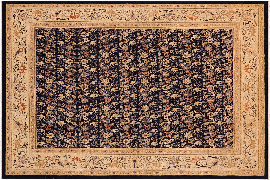 handmade Transitional Kafkaz Chobi Ziegler Blue Beige Hand Knotted RECTANGLE 100% WOOL area rug 9 x 12