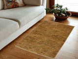 Bohemian Gabbeh Janee Beige/Rust Wool Rug - 3'10'' x 5'9''