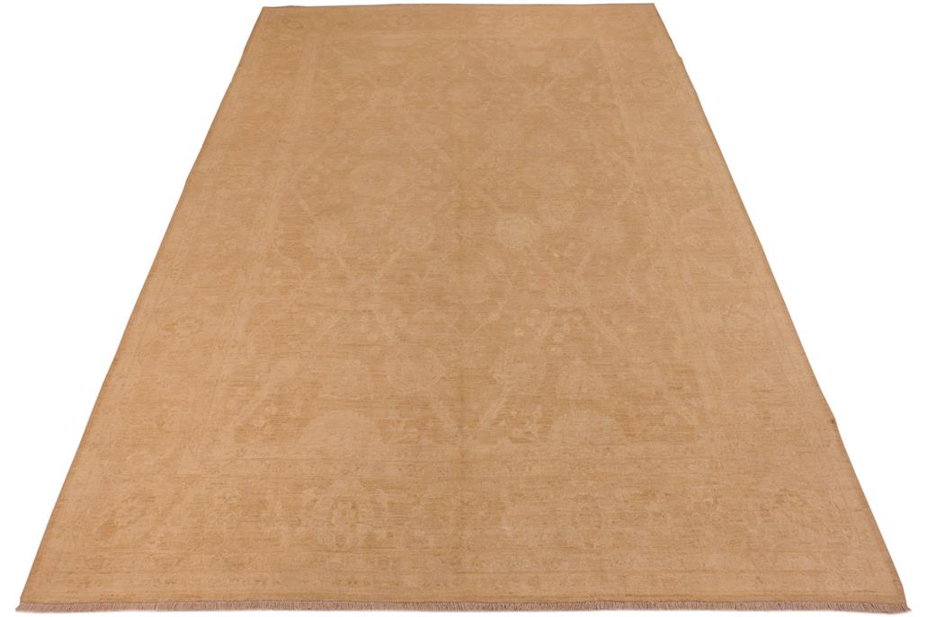 handmade Transitional Kafkaz Chobi Ziegler Brown Tan Hand Knotted RECTANGLE 100% WOOL area rug 10 x 14