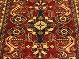 handmade Geometric Super Kazak Red Gold Hand Knotted RECTANGLE 100% WOOL area rug 4x6
