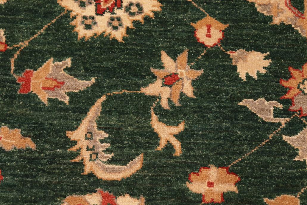 handmade Traditional Kafkaz Chobi Ziegler Green Beige Hand Knotted RECTANGLE 100% WOOL area rug 8 x 10