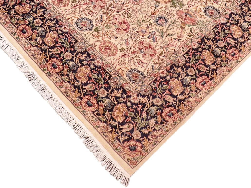 handmade Traditional Irfan Beige Blue Hand Knotted RECTANGLE 100% WOOL area rug 8x10