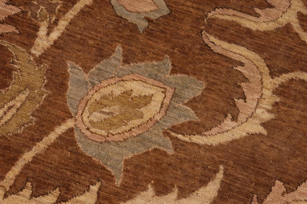 handmade Traditional Kafkaz Chobi Ziegler Brown Gold Hand Knotted RECTANGLE 100% WOOL area rug 8 x 10