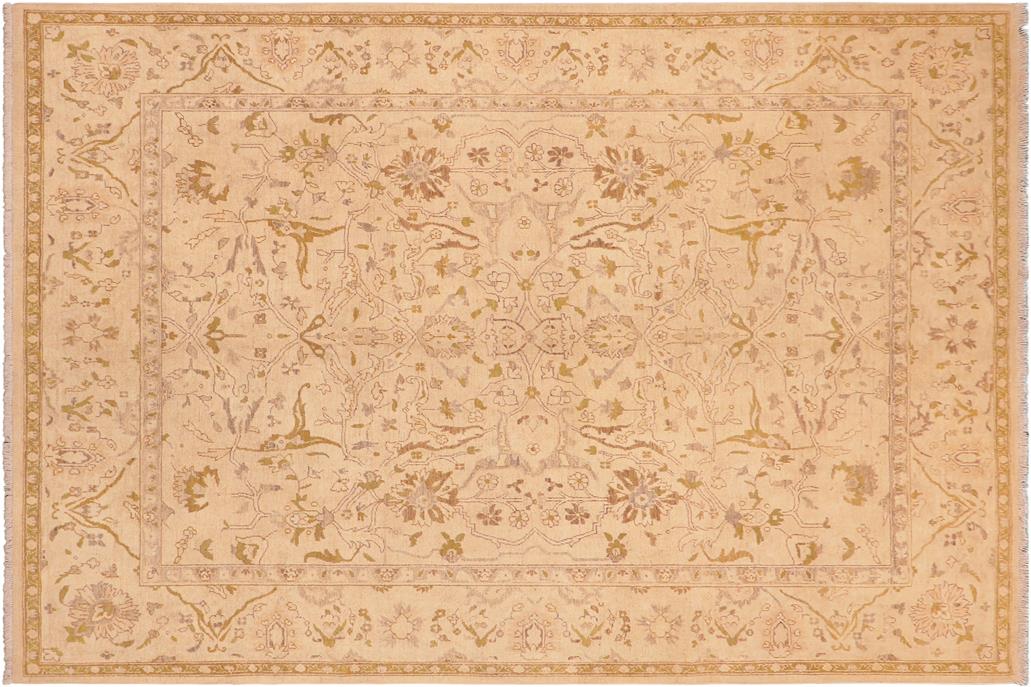 handmade Traditional Kafkaz Chobi Ziegler Beige Gold Hand Knotted RECTANGLE 100% WOOL area rug 8 x 10