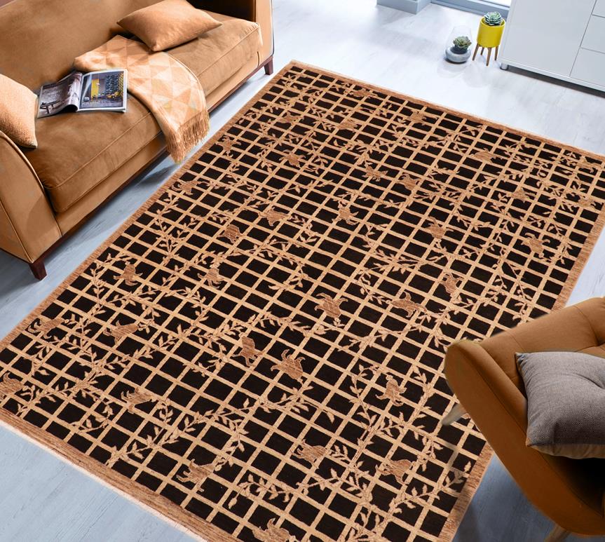 handmade Transitional Kafkaz Chobi Ziegler Black Tan Hand Knotted RECTANGLE 100% WOOL area rug 8 x 10