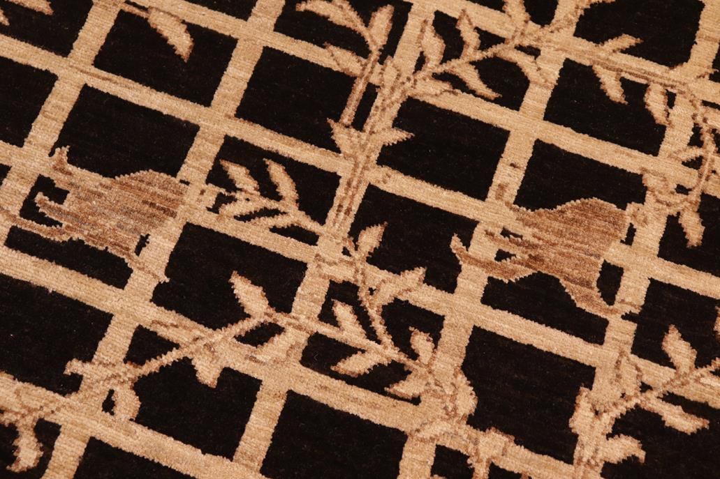 handmade Transitional Kafkaz Chobi Ziegler Black Tan Hand Knotted RECTANGLE 100% WOOL area rug 8 x 10