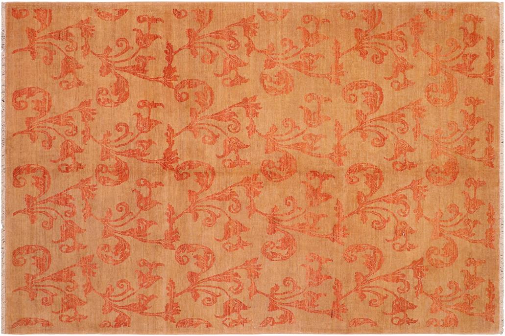 handmade Transitional Kafkaz Chobi Ziegler Tan Red Hand Knotted RECTANGLE 100% WOOL area rug 8 x 10
