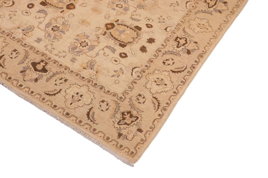 handmade Traditional Kafkaz Chobi Ziegler Tan Brown Hand Knotted RECTANGLE 100% WOOL area rug 8 x 10