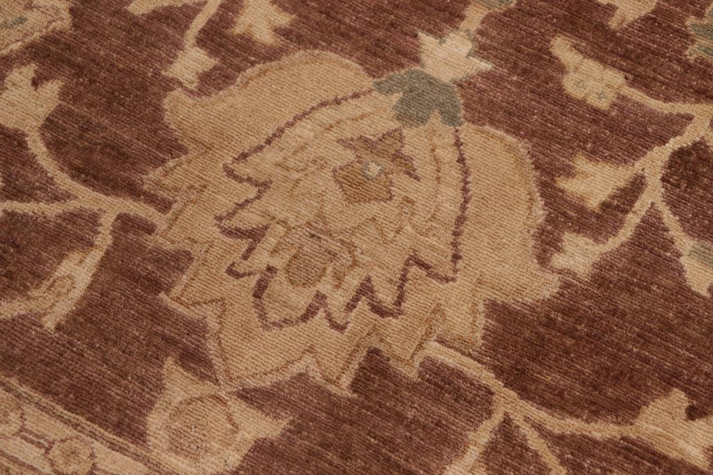 handmade Traditional Kafkaz Chobi Ziegler Brown Tan Hand Knotted RECTANGLE 100% WOOL area rug 8 x 10