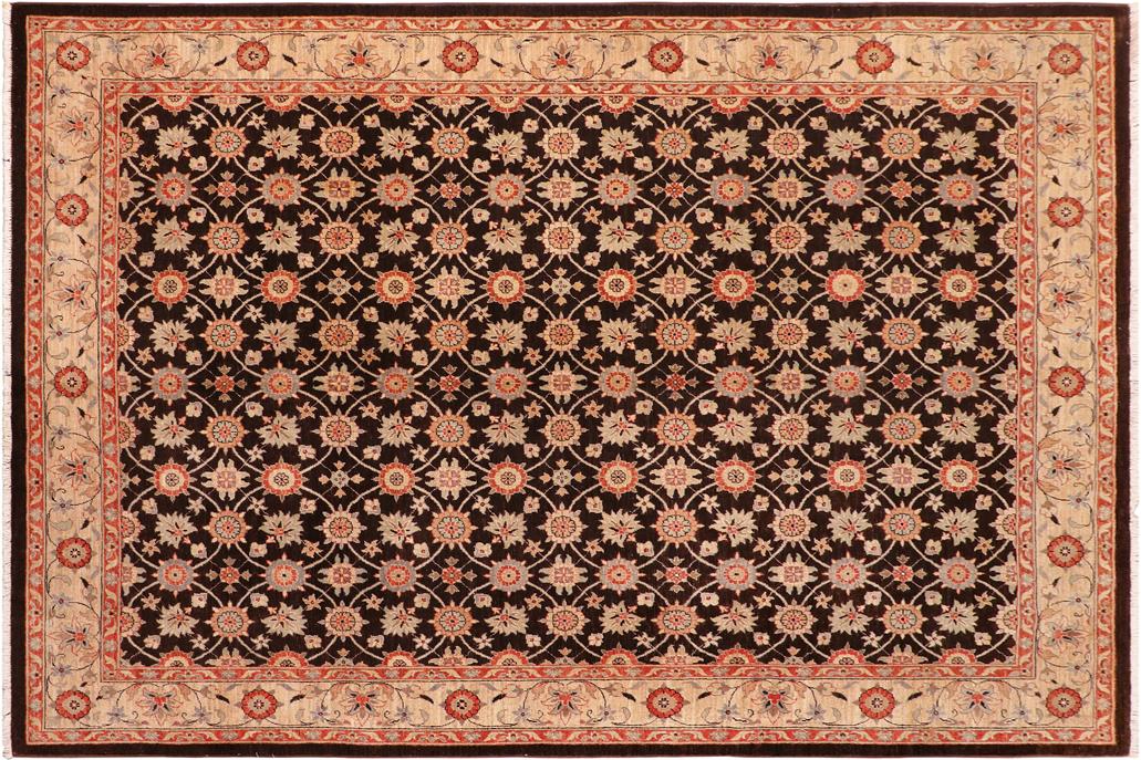 handmade Transitional Kafkaz Chobi Ziegler Brown Beige Hand Knotted RECTANGLE 100% WOOL area rug 8 x 10