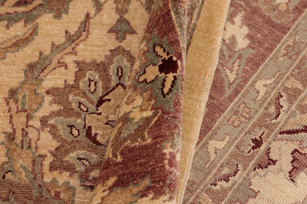 handmade Traditional Kafkaz Chobi Ziegler Beige Brown Hand Knotted RECTANGLE 100% WOOL area rug 8 x 10