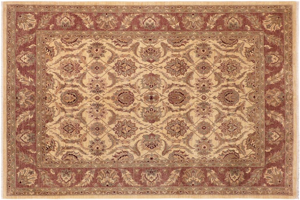 handmade Traditional Kafkaz Chobi Ziegler Beige Brown Hand Knotted RECTANGLE 100% WOOL area rug 8 x 10