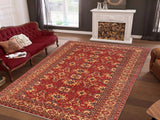 handmade Geometric Super Kazak Red Gold Hand Knotted RECTANGLE 100% WOOL area rug 10x13