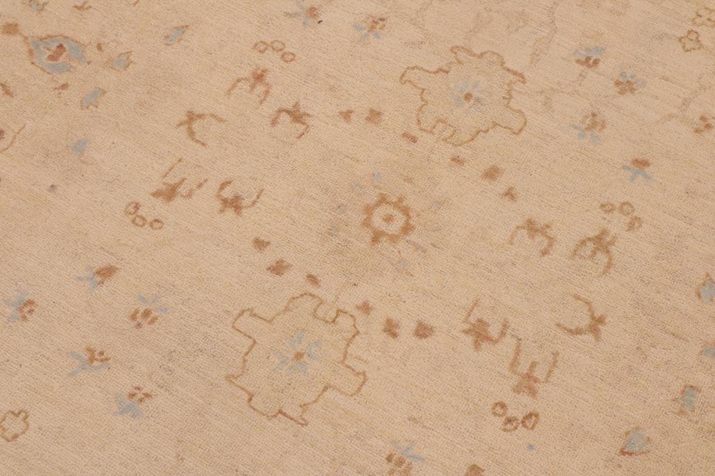 handmade Traditional Kafkaz Chobi Ziegler Lt. Tan Tan Hand Knotted RECTANGLE 100% WOOL area rug 9 x 12