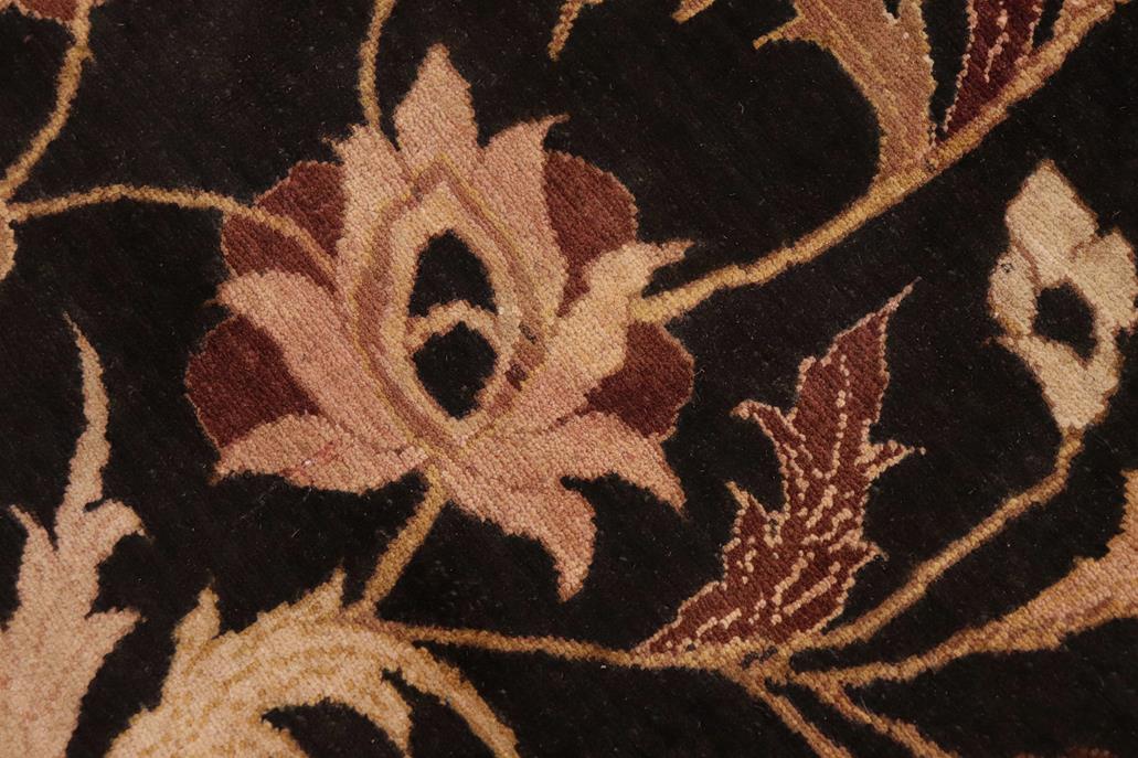handmade Traditional Veg Dye Black Gray Hand Knotted RECTANGLE 100% WOOL area rug 9 x 12