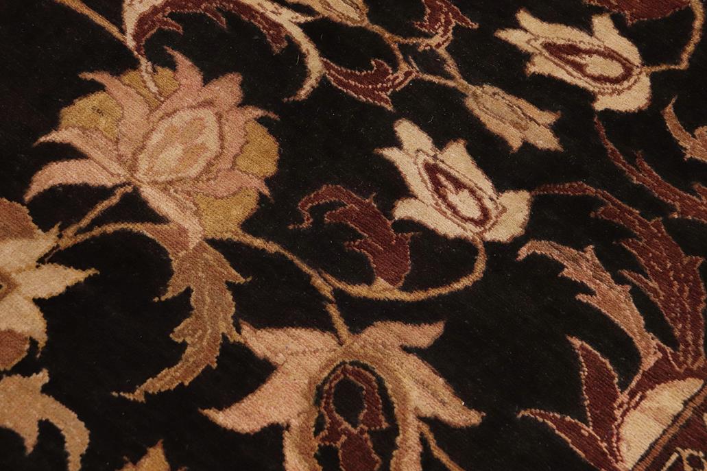 handmade Traditional Veg Dye Black Gray Hand Knotted RECTANGLE 100% WOOL area rug 9 x 12